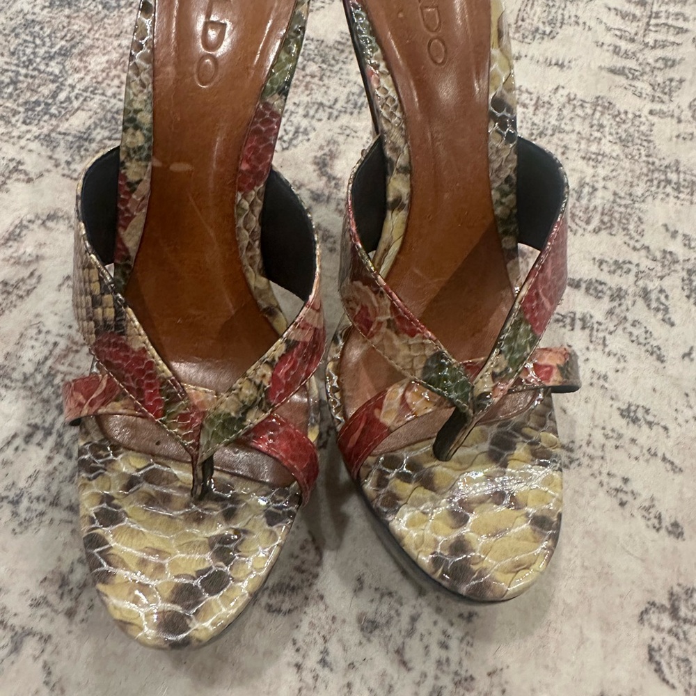 Aldo Vibrant Multicolor Snakeskin Heels